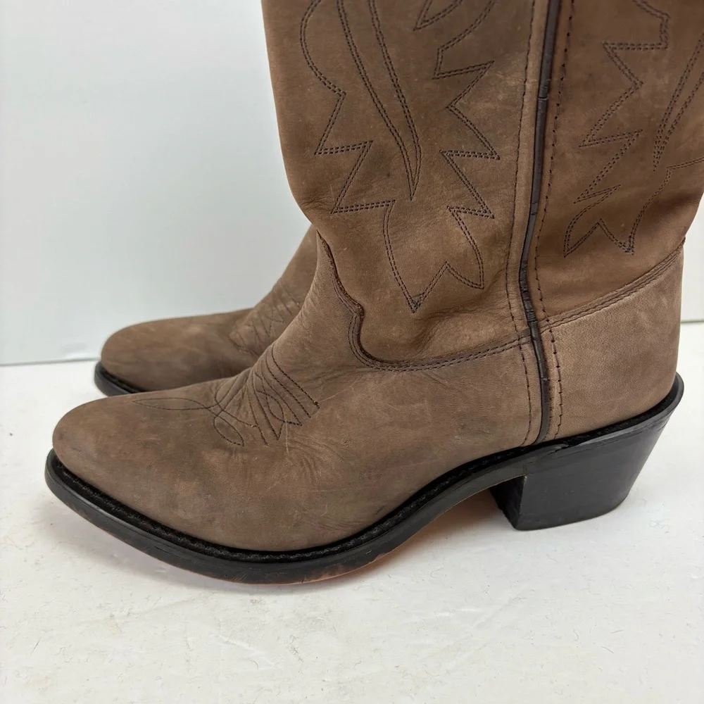 CODY JAMES BOYS' BROWN TAUPE WESTERN BOOTS Nubuck Leather B8151 4D